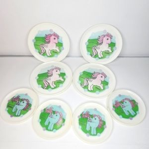 Vintage 1984 MLP My Little Pony Tea Party Plates Saucers Toy Fairy